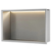 Półka Łazienkowa Wnękowa LED 45x30 Stal Szczotkowana
