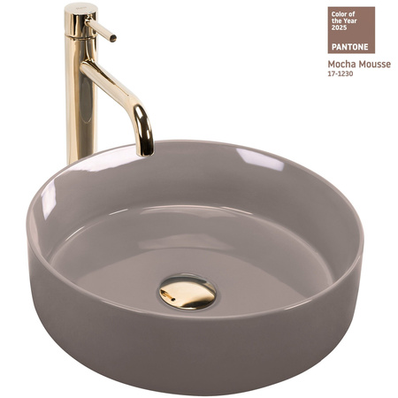 Umywalka Nablatowa Sami Beige Shiny