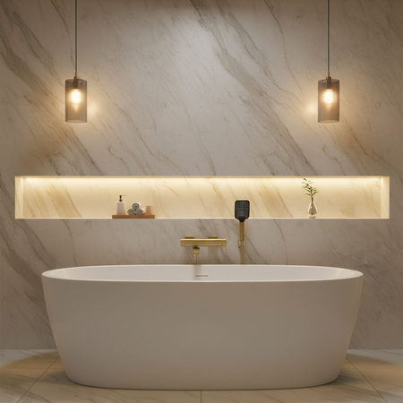 Bateria Wannowa Ścienna Arlo Złota Szczotkowana