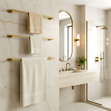 Wieszak Łazienkowy Jednoramienny Til Złoty Szczotkowany