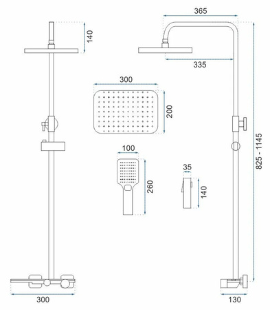 Zestaw Natryskowy Helix Czarny