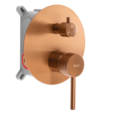 Zestaw Wannowo Prysznicowy Podtynkowy Lungo Miedź Szczotkowana