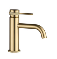 Bateria Umywalkowa Lungo Grip Złota Szczotkowana Niska