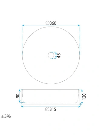 Umywalka Nablatowa Stefania 36