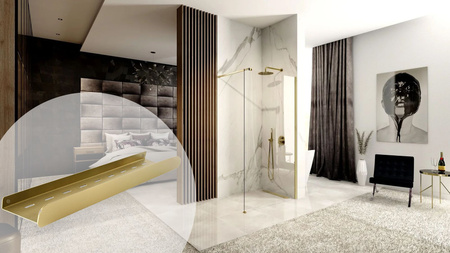 Półka Łazienkowa Prysznicowa SF03 Złota Szczotkowana 60 CM