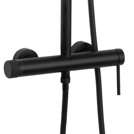 Zestaw Natryskowy Natynkowy Czarny Fiss Clif