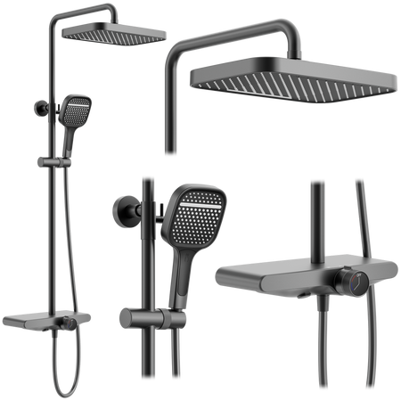 Zestaw Natryskowy Z Wylewką Rea Bari Tytan