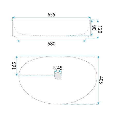 Umywalka Nablatowa Joana 65