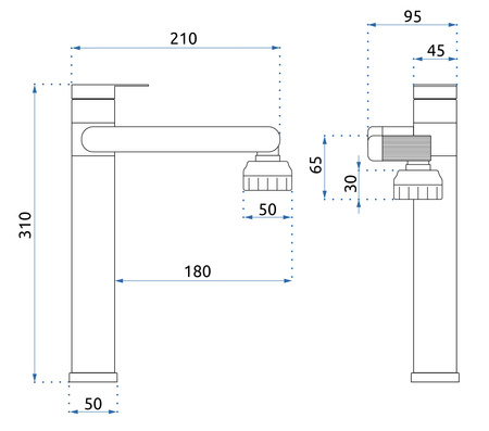 Bateria Umywalkowa Paco Czarna Wysoka