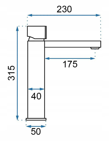 Wysoka Bateria Umywalkowa Icon Czarna Złota Wysoka
