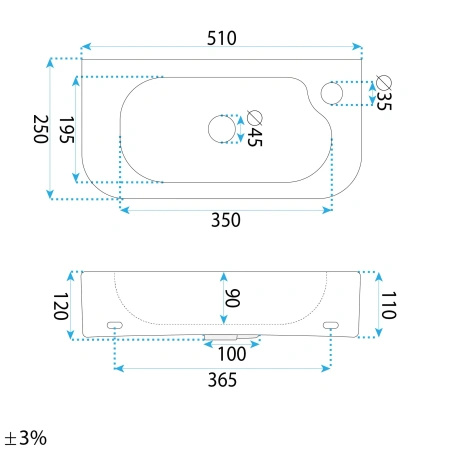 Umywalka Odetta - Nablatowa