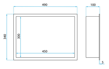 Półka Wnękowa Łazienkowa 30x45 Stal Szczotkowana