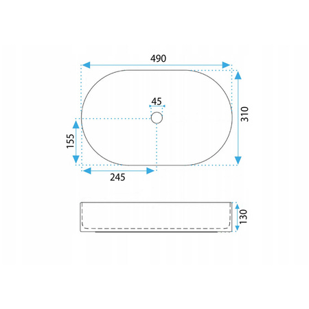Umywalka Nablatowa Vanda 50 Bubble Gum Matt