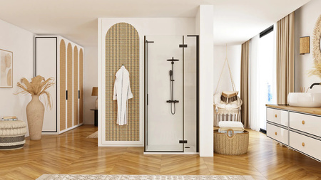 Kabina Prysznicowa Hugo Black Czarna 80x90 cm