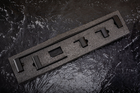 Komplet Wieszaków Łazienkowych 4 Elementy Mati Czarny Mat