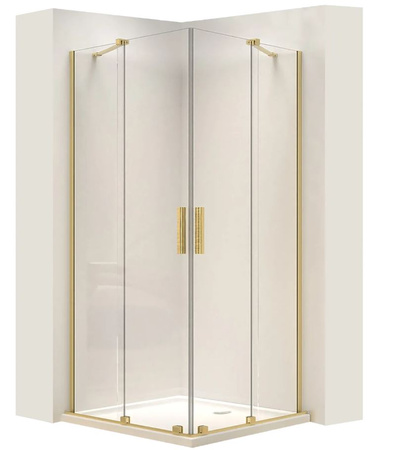 Kabina Montana Double Złoto Szczotkowane 80X80