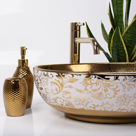 Umywalka Nablatowa Ceramiczna Margot White Gold