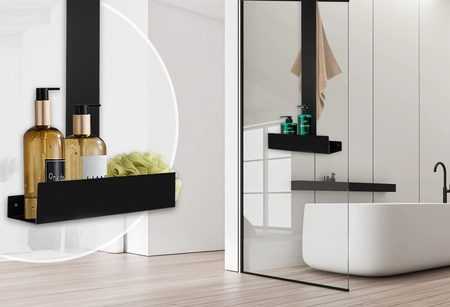 Półka Wieszak Na Ściankę Prysznicową Tori Black Czarna