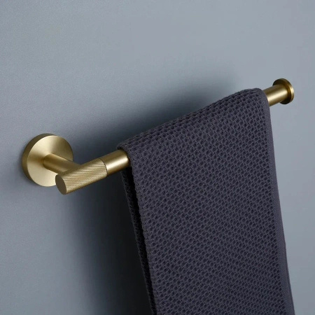 Wieszak Łazienkowy Jednoramienny Modern Złoty Szczotkowany