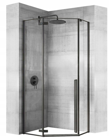 Kabina prysznicowa pięciokątna Diamond Black 90x90