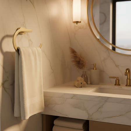 Wieszak Łazienkowy Ścienny Ring Til Złoty Szczotkowany