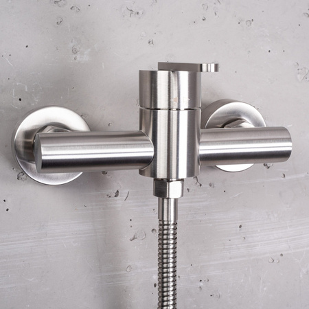 Bateria Prysznicowa Ścienna Ontario Nikiel Szczotkowany