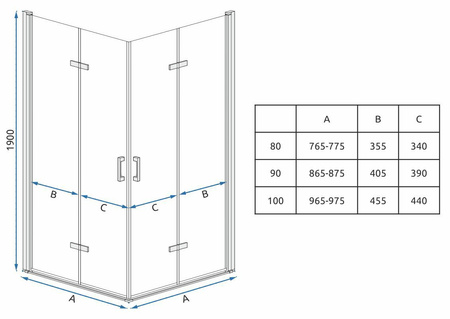 Kabina Prysznicowa Składana Molier Double Chrom