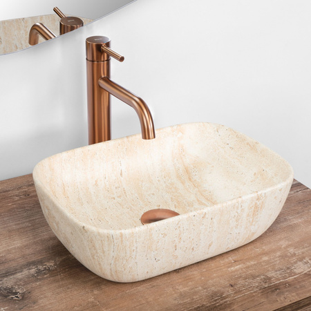 Umywalka Nablatowa Belinda Mini Travertine Matt