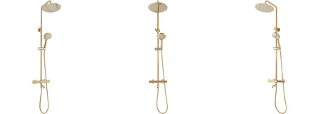 Zestaw Prysznicowy Lungo z Termostatem Złoty Gold