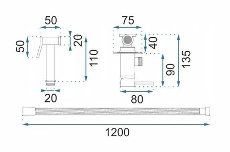 Bateria Bidetowa Lungo Loop Czarna Metaliczna