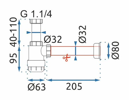 Syfon Butelkowy HC2 Biały Niski