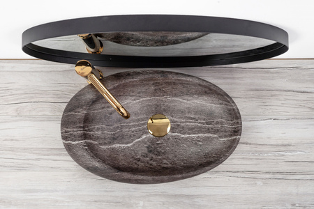 Umywalka Nablatowa Roxy A Stone Dark Grey