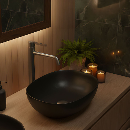 Bateria Umywalkowa Foster Wysoka Nikiel Szczotkowany