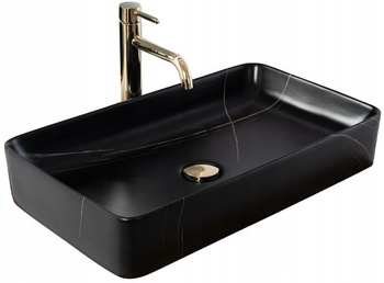 Umywalka Nablatowa Denis Black Stone Mat
