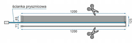 Ścianka Walk In Aero Gold Złota z półą Evo Gold