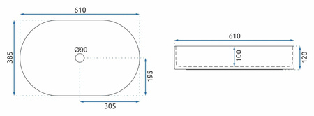 Umywalka Nablatowa Nadia 60