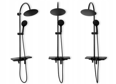 Zestaw Prysznicowy Natryskowy z Półką VIGO Black