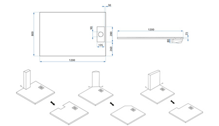 Brodzik Prysznicowy Bazalt White