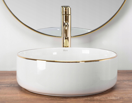 Umywalka Nablatowa Sami White Gold Edge