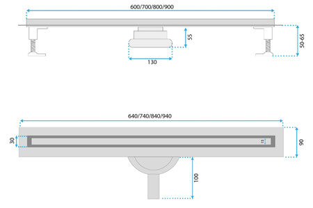 Odpływ Liniowy Neox Slim Pro Złoty Szczotkowany
