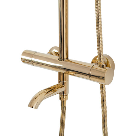 Zestaw Prysznicowy Lungo z Termostatem Złoty Gold