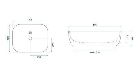 Umywalka Nablatowa Mona Slim 50