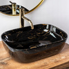 Umywalka Nablatowa Belinda Black Marble Shiny
