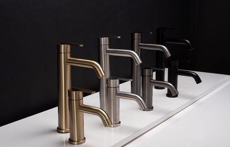 Bateria Umywalkowa Ontario Nikiel Szczotkowany Niska