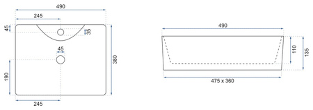 Umywalka Nablatowa Kelly
