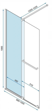 Przesuwna Ścianka Prysznicowa Czarna Cortis Black 