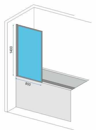 Parawan Nawannowy Czarny 80 cm LAGOS FIX