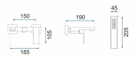 Bateria Wannowa Ścienna Fenix Złota