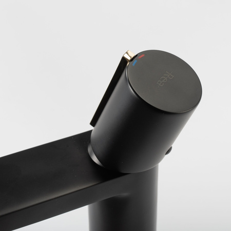 Bateria Umywalkowa Icon Czarna Złota Niska