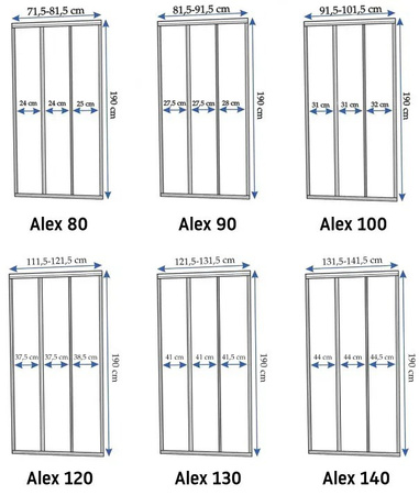 Drzwi Prysznicowe Przesuwne Złote Szczotkowane Alex
